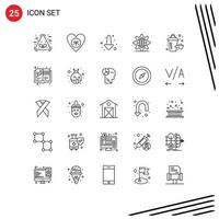 Line Pack of 25 Universal Symbols of nutrition supplement setting like server gear Editable Vector Design Elements