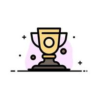 Achievement Cup Prize Trophy  Business Flat Line Filled Icon Vector Banner Template