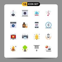 16 Creative Icons Modern Signs and Symbols of loving hearts video app cloud technology Editable Pack of Creative Vector Design Elements