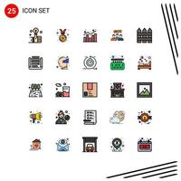 Universal Icon Symbols Group of 25 Modern Filled line Flat Colors of online dialog chart consulting chat Editable Vector Design Elements