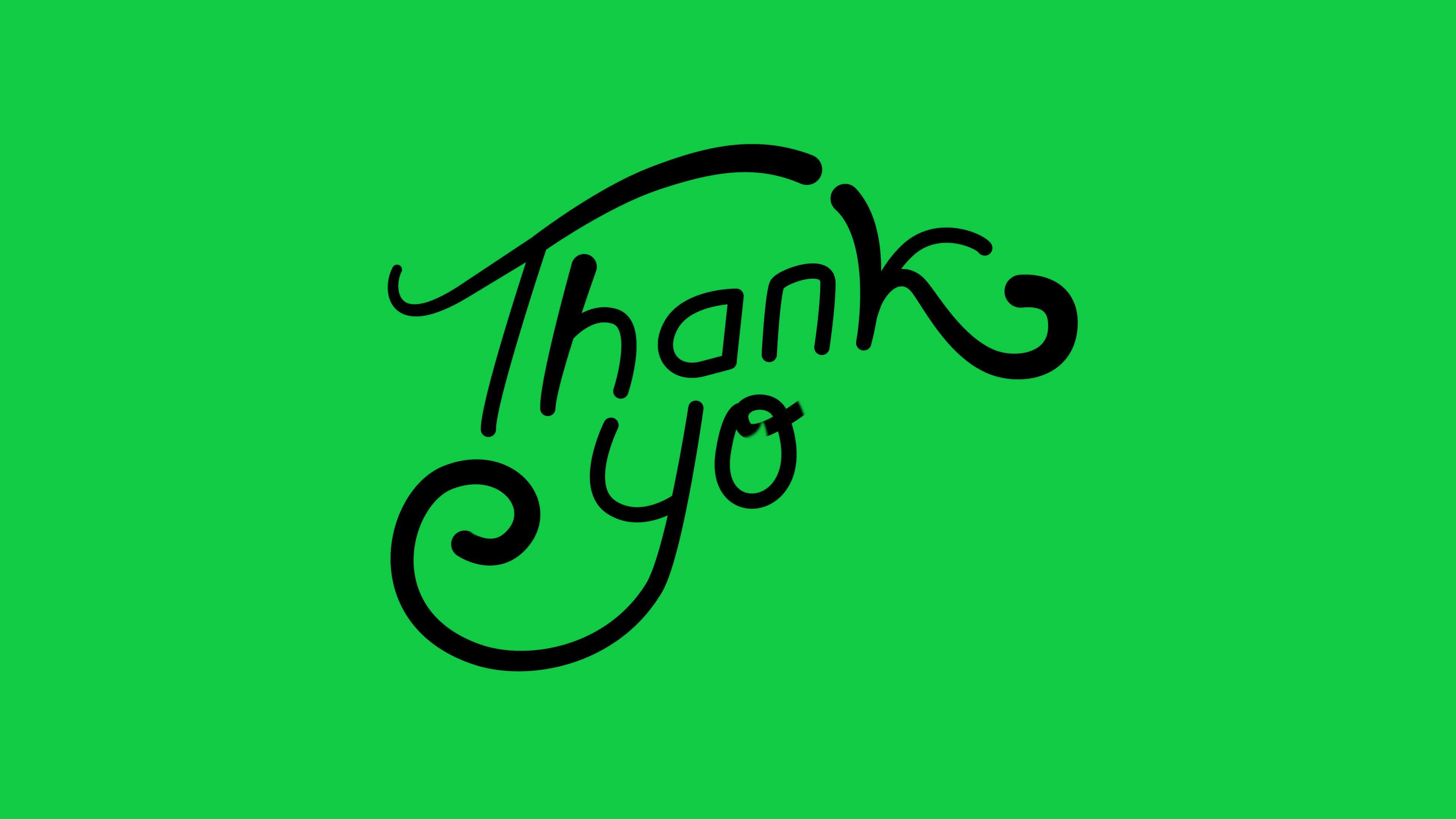 Simple handwritten Thank You text animation for WhatsApp or FB