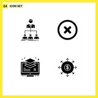 Set of Commercial Solid Glyphs pack for team layer group canceled buffer Editable Vector Design Elements
