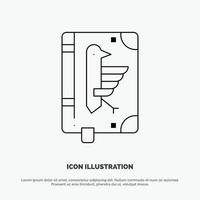 Book Codex Constitution Declaration Edict Line Icon Vector