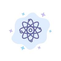 Atom Chemistry Molecule Laboratory Blue Icon on Abstract Cloud Background vector