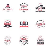 9 colección de diseño del día del padre feliz en negro y rosa un conjunto de doce diseños del día del padre de estilo vintage de color marrón sobre elementos de diseño vectorial editables de fondo claro vector