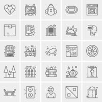 25 iconos de negocios universales vector ilustración de icono creativo para usar en proyectos relacionados con la web y dispositivos móviles