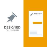 Marker Pin Grey Logo Design and Business Card Template vector