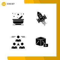 4 Icon Set Solid Style Icon Pack Glyph Symbols isolated on White Backgound for Responsive Website Designing vector