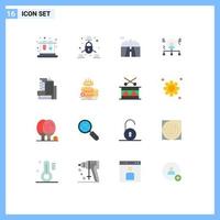 Pictogram Set of 16 Simple Flat Colors of building man landscape human abilities Editable Pack of Creative Vector Design Elements