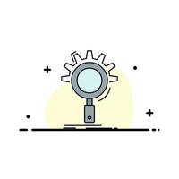 seo search optimization process setting Flat Color Icon Vector