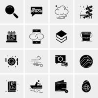 16 iconos de negocios universales vector ilustración de icono creativo para usar en proyectos relacionados con la web y dispositivos móviles