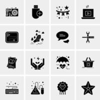 16 iconos universales de negocios vector ilustración de icono creativo para usar en proyectos relacionados con la web y dispositivos móviles