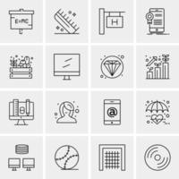 16 iconos universales de negocios vector ilustración de icono creativo para usar en proyectos relacionados con la web y dispositivos móviles