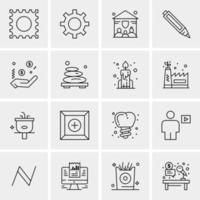 16 iconos universales de negocios vector ilustración de icono creativo para usar en proyectos relacionados con la web y dispositivos móviles