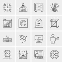 16 iconos universales de negocios vector ilustración de icono creativo para usar en proyectos relacionados con la web y dispositivos móviles