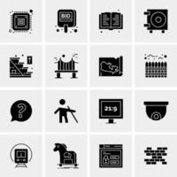 16 iconos universales de negocios vector ilustración de icono creativo para usar en proyectos relacionados con la web y dispositivos móviles