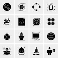 16 iconos universales de negocios vector ilustración de icono creativo para usar en proyectos relacionados con la web y dispositivos móviles