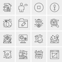 16 iconos universales de negocios vector ilustración de icono creativo para usar en proyectos relacionados con la web y dispositivos móviles