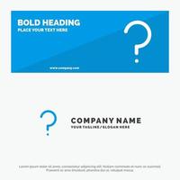 Help Question Question Mark Mark SOlid Icon Website Banner and Business Logo Template vector