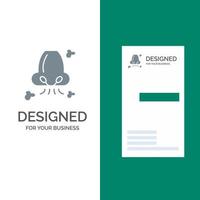 Air Breathe Health Nose Pollution Grey Logo Design and Business Card Template vector