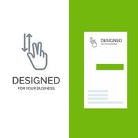 Finger Gestures Two Up Down Grey Logo Design and Business Card Template vector