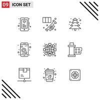 9 Thematic Vector Outlines and Editable Symbols of heart search trumpet phone app Editable Vector Design Elements