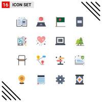 paquete de iconos de vector de stock de 16 signos y símbolos de línea para dispositivo de música paquete de bangla paquete editable de grano de elementos de diseño de vector creativo