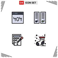 4 Thematic Vector Filledline Flat Colors and Editable Symbols of communication bucket user lockers room color drop Editable Vector Design Elements