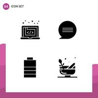 Group of Modern Solid Glyphs Set for application electric marketing conversation grinding Editable Vector Design Elements