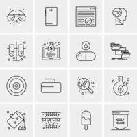 16 iconos universales de negocios vector ilustración de icono creativo para usar en proyectos relacionados con la web y dispositivos móviles