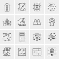 16 iconos universales de negocios vector ilustración de icono creativo para usar en proyectos relacionados con la web y dispositivos móviles