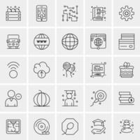 25 iconos de negocios universales vector ilustración de icono creativo para usar en proyectos relacionados con la web y dispositivos móviles