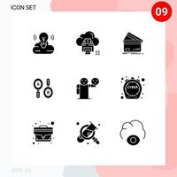 9 Creative Icons Modern Signs and Symbols of search shopping device money credit card Editable Vector Design Elements