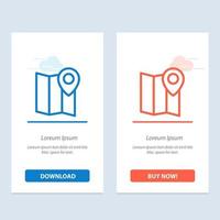 Location Map Marker Pin  Blue and Red Download and Buy Now web Widget Card Template vector