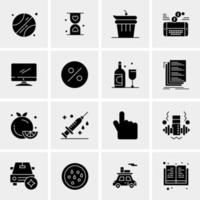 16 iconos de negocios universales vector ilustración de icono creativo para usar en proyectos relacionados con la web y dispositivos móviles