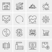 16 iconos universales de negocios vector ilustración de icono creativo para usar en proyectos relacionados con la web y dispositivos móviles