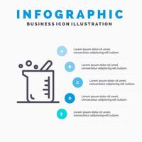 Bigger Biochemistry Biology Chemistry Line icon with 5 steps presentation infographics Background vector