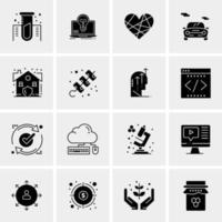 16 iconos de negocios universales vector ilustración de icono creativo para usar en proyectos relacionados con la web y dispositivos móviles