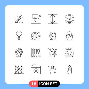 paquete de interfaz de usuario de 16 esquemas básicos del símbolo de bordado expandir elementos de diseño vectorial editables de negocios de género vector