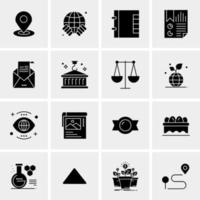 16 iconos universales de negocios vector ilustración de icono creativo para usar en proyectos relacionados con la web y dispositivos móviles