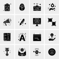 16 iconos universales de negocios vector ilustración de icono creativo para usar en proyectos relacionados con la web y dispositivos móviles