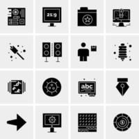 16 iconos universales de negocios vector ilustración de icono creativo para usar en proyectos relacionados con la web y dispositivos móviles