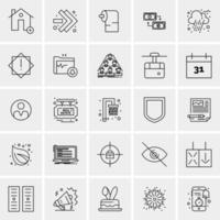 25 iconos de negocios universales vector ilustración de icono creativo para usar en proyectos relacionados con la web y dispositivos móviles