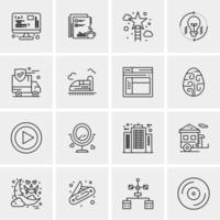 16 iconos universales de negocios vector ilustración de icono creativo para usar en proyectos relacionados con la web y dispositivos móviles