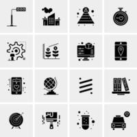 16 iconos universales de negocios vector ilustración de icono creativo para usar en proyectos relacionados con la web y dispositivos móviles