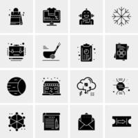 16 iconos universales de negocios vector ilustración de icono creativo para usar en proyectos relacionados con la web y dispositivos móviles