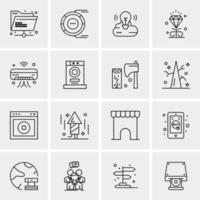 16 iconos universales de negocios vector ilustración de icono creativo para usar en proyectos relacionados con la web y dispositivos móviles