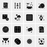 16 iconos de negocios universales vector ilustración de icono creativo para usar en proyectos relacionados con la web y dispositivos móviles