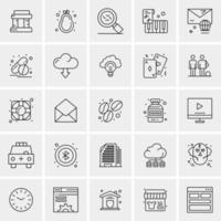 25 iconos de negocios universales vector ilustración de icono creativo para usar en proyectos relacionados con la web y dispositivos móviles