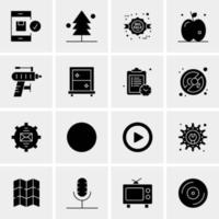 16 iconos de negocios universales vector ilustración de icono creativo para usar en proyectos relacionados con la web y dispositivos móviles